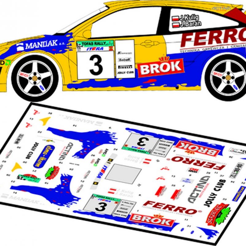 DECALS 1/43 FORD FOCUS RS WRC - #3 - KULIG - RALLYE DE TURQUIE 2002 - D43061
