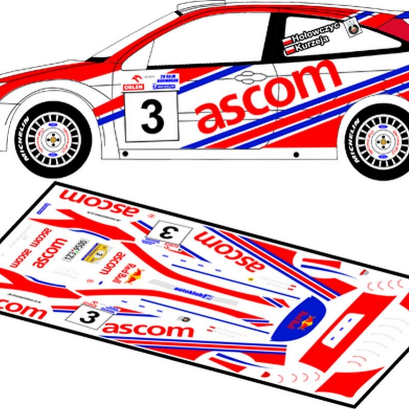 DECALS 1/43 FORD FOCUS RS WRC - #3 - HOLOWCZYC - RALLYE KORMORAN 2003 - D43132