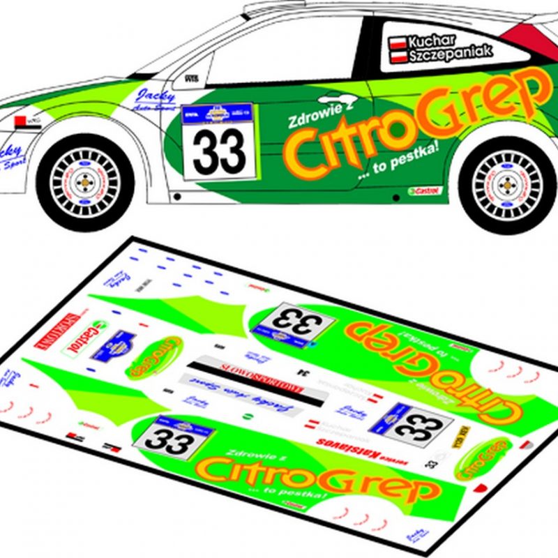 DECALS 1/43 FORD FOCUS RS WRC - #33 - KUCHAR - RALLYE ACROPOLE 2003 - D43135