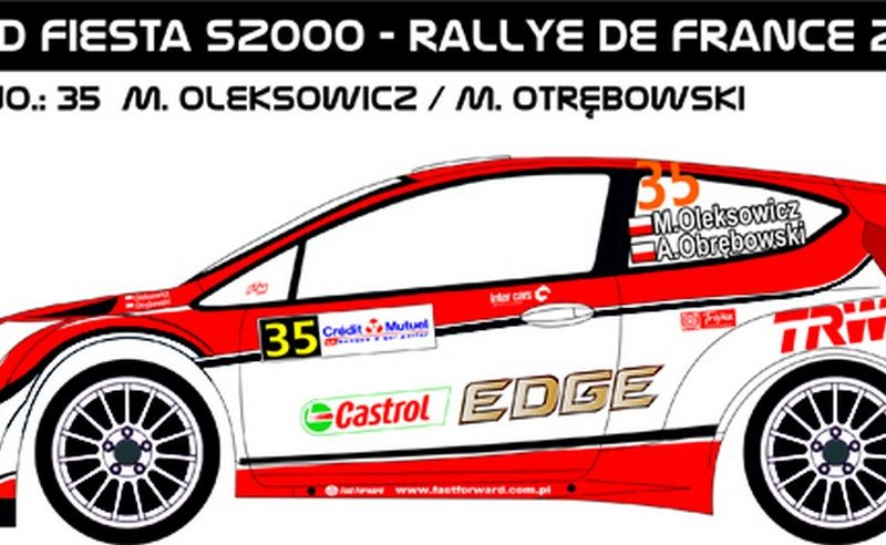 DECALS 1/43 FORD FIESTA S2000 #35 - OLEKSOWICZ RALLYE DE FRANCE 2012 - D43184