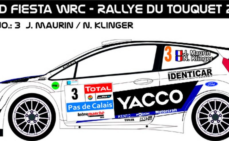 DECALS 1/43 FORD FIESTA WRC - #3 - MAURIN - RALLYE DU TOUQUET 2013 - D43187