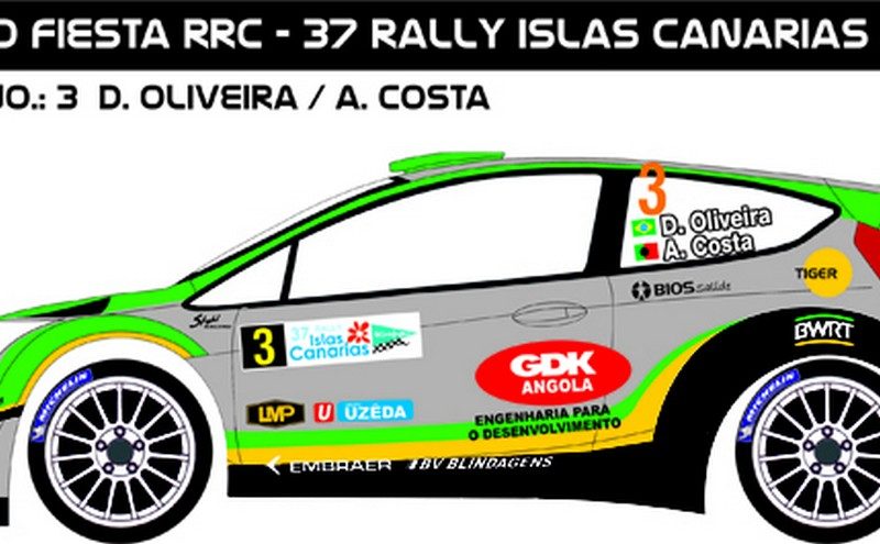 DECALS 1/43 FORD FIESTA RRC - #3 - OLIVEIRA - RALLYE ILES CANARIES 2013 - D43194