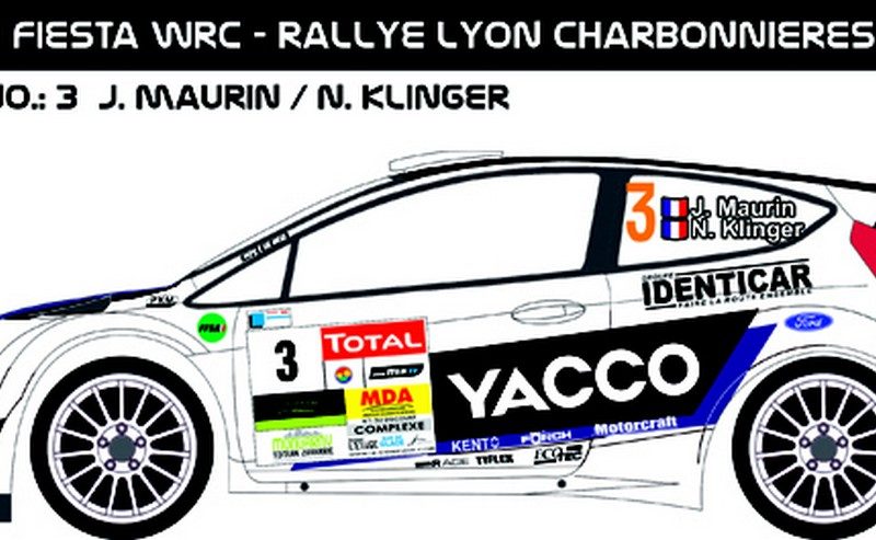 DECALS 1/43 FORD FIESTA WRC - #3 - MAURIN - LYON CHARBONNIÈRES 2013 - D43208