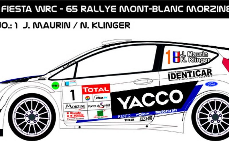 DECALS 1/43 FORD FIESTA WRC - #1 - MAURIN - RALLYE MONT BLANC 2013 - D43239