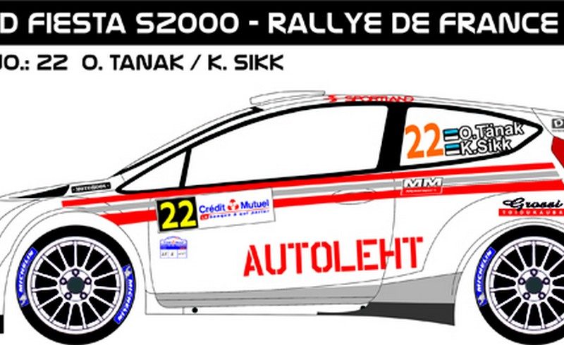 DECALS 1/43 FORD FIESTA S2000 - #22 - TANAK - RALLYE DE FRANCE 2011 - D43241