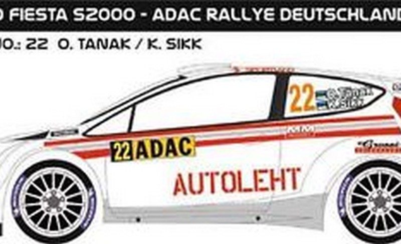 DECALS 1/43 FORD FIESTA S2000 -#22 - TANAK - RALLYE ADAC ALLEMAGNE 2011 - D43242