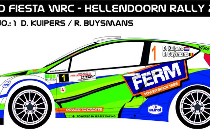 DECALS 1/43 FORD FIESTA WRC - #1 - KUIPERS - RALLYE HELLENDOORN 2013 - D43247