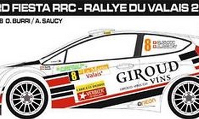 DECALS 1/43 FORD FIESTA RRC #8 - BURRI - RALLYE DU VALAIS 2013 - D43271