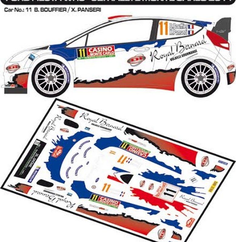 DECALS 1/43 FORD FIESTA WRC - #11 - BOUFFIER - MONTE CARLO 2014 - D43273