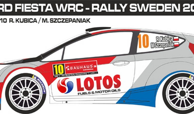 DECALS 1/43 FORD FIESTA WRC - #10 - KUBICA - RALLYE DE SUEDE 2014 - D43284
