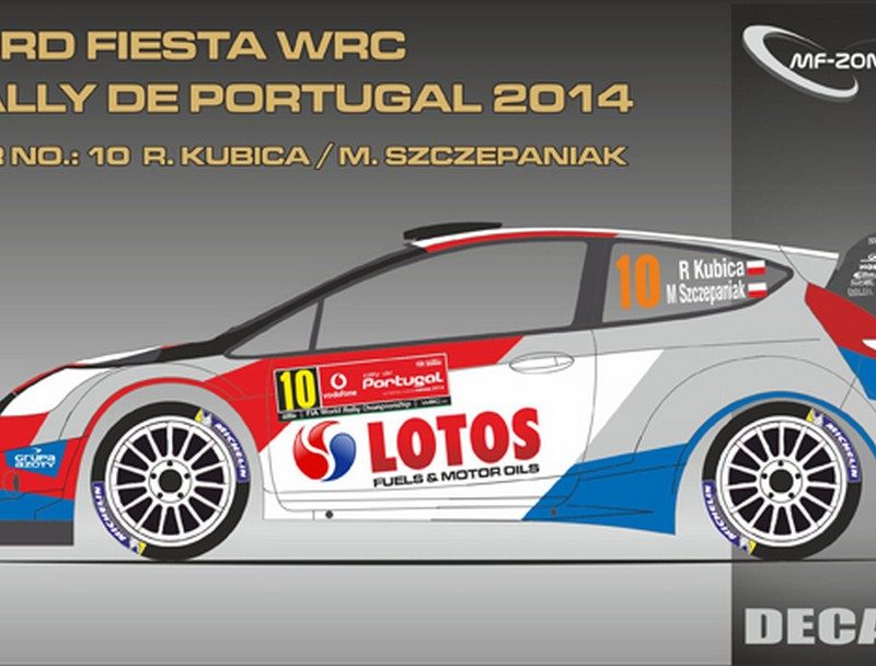 DECALS 1/43 FORD FIESTA WRC - #10 - KUBICA - RALLYE PORTUGAL 2014 - D43304