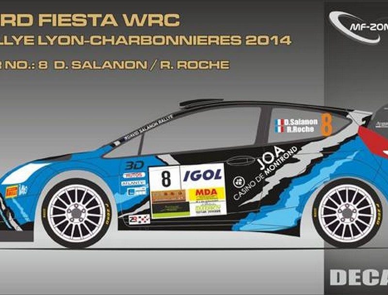 DECALS 1/43 FORD FIESTA WRC - #8 - SALANON - LYON CHARBONNIÈRES 2014 - D43310