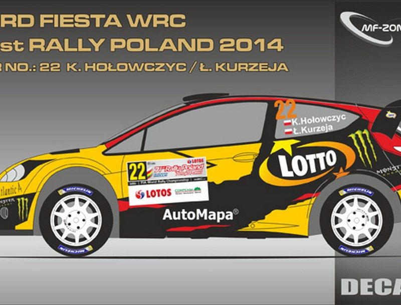DECALS 1/43 FORD FIESTA WRC - #22 - HOLOWCZYC - RALLYE DE POLOGNE 2014 - D43324