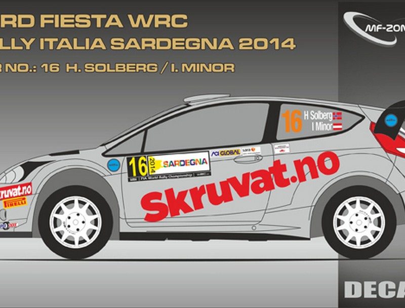 DECALS 1/43 FORD FIESTA WRC - #16 - SOLBERG - RALLYE DE SARDAIGNE 2014 - D43330