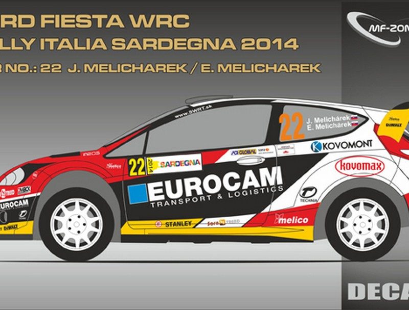DECALS 1/43 FORD FIESTA WRC - #22 MELICHAREK - RALLYE DE SARDAIGNE 2014 - D43332