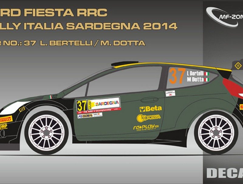 DECALS 1/43 FORD FIESTA RRC - #37 - BERTELLI - RALLYE DE SARDAIGNE 2014 - D43337