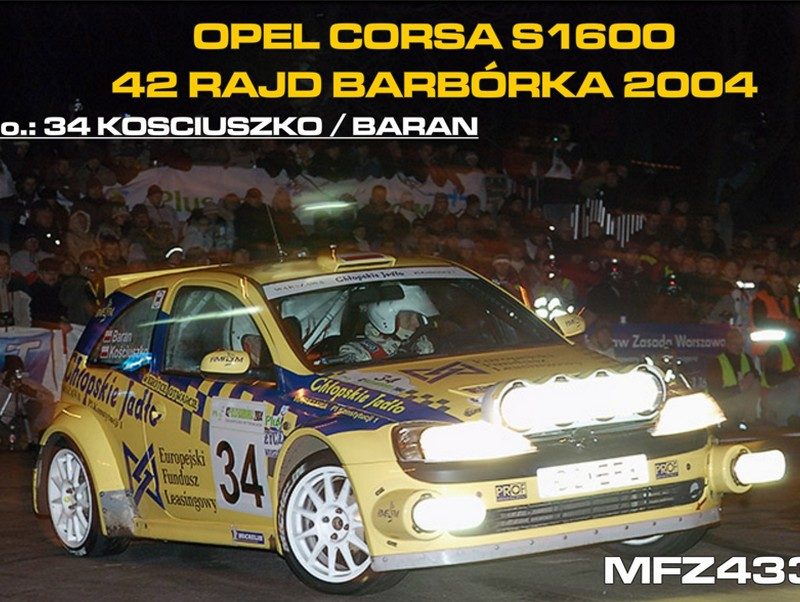 DECALS 1/43 OPEL CORSA S1600 - #34 - KOSCIUSZKO - RALLYE BARBORKA 2004 - D43365