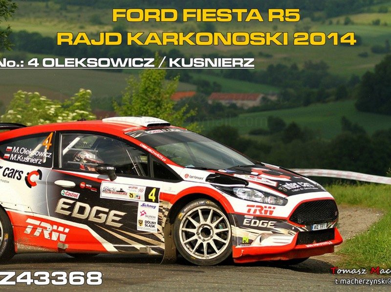 DECALS 1/43 FORD FIESTA R5 - #4 - OLEKSOWICZ - RALLYE KARKONOSKI 2014 - D43368