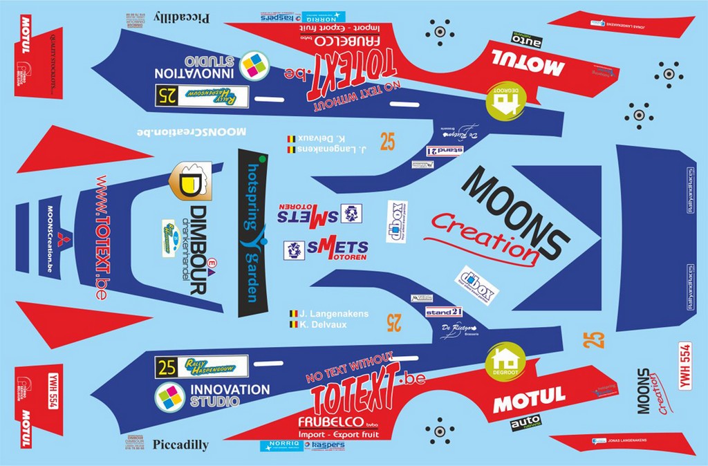 DECALS 1/43 MITSUBISHI - #25 - LANGENAKENS - RALLYE VAN HASPENGOUW 2015 - D43409