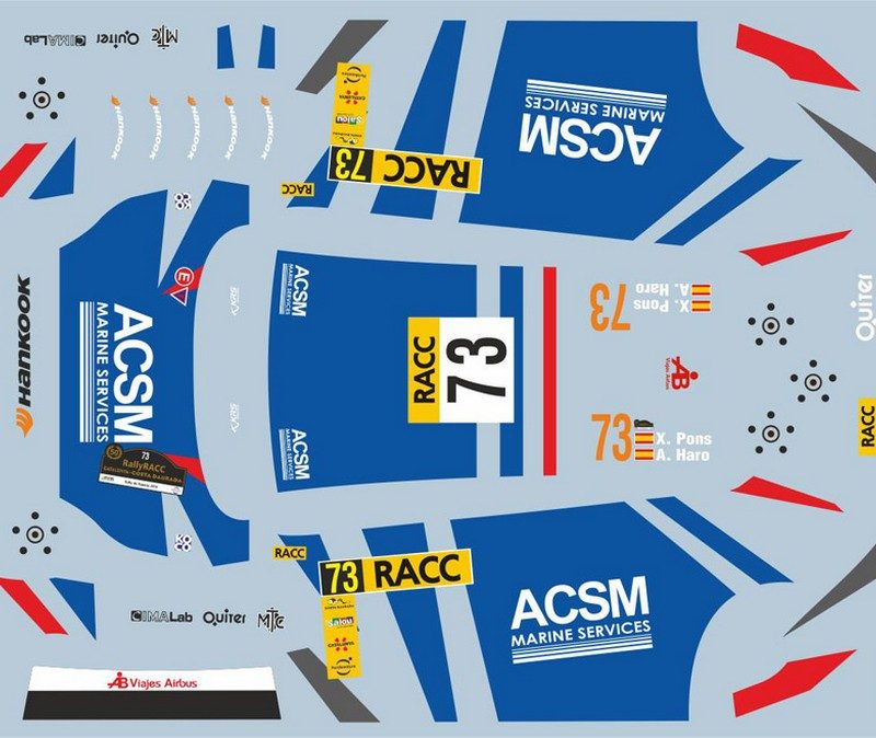 DECALS 1/43 FORD FIESTA R5 - #73 - PONS - RALLYE CATALOGNE 2014 - D43444