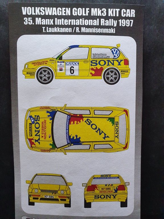 DECALS 1/24 VW GOLF Mk3 KIT CAR - #3 - McRAE Ou #6 - MANX INTER 1997 - DC2460 – Image 2