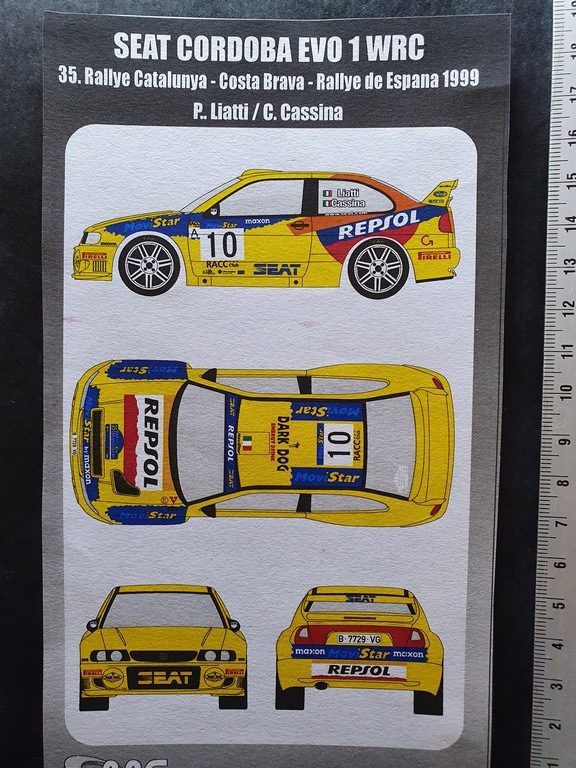 DECALS 1/24 SEAT CORDOBA EVO 1 - #10 LIATTI Ou #9 - CATALOGNE 1999 - DC2463 – Image 2