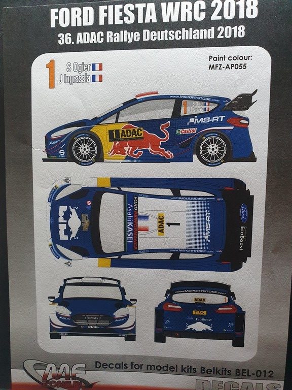 DECALS 1/24 FORD FIESTA WRC #1- OGIER - RALLYE ADAC ALLEMAGNE 2018 - DC2474 – Image 2