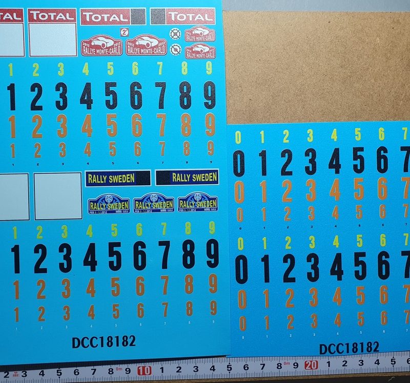 DECALS 1/18 PLAQUES RALLYE WRC 2012 RALLYE MONTE CARLO / SUÈDE - COLORADO 18182