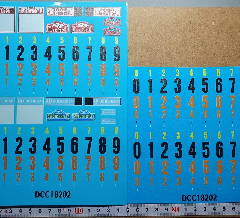 DECALS 1/18 PLAQUES WRC RALLYE MONTE CARLO / SUEDE 2006 - COLORADO 18202 UV