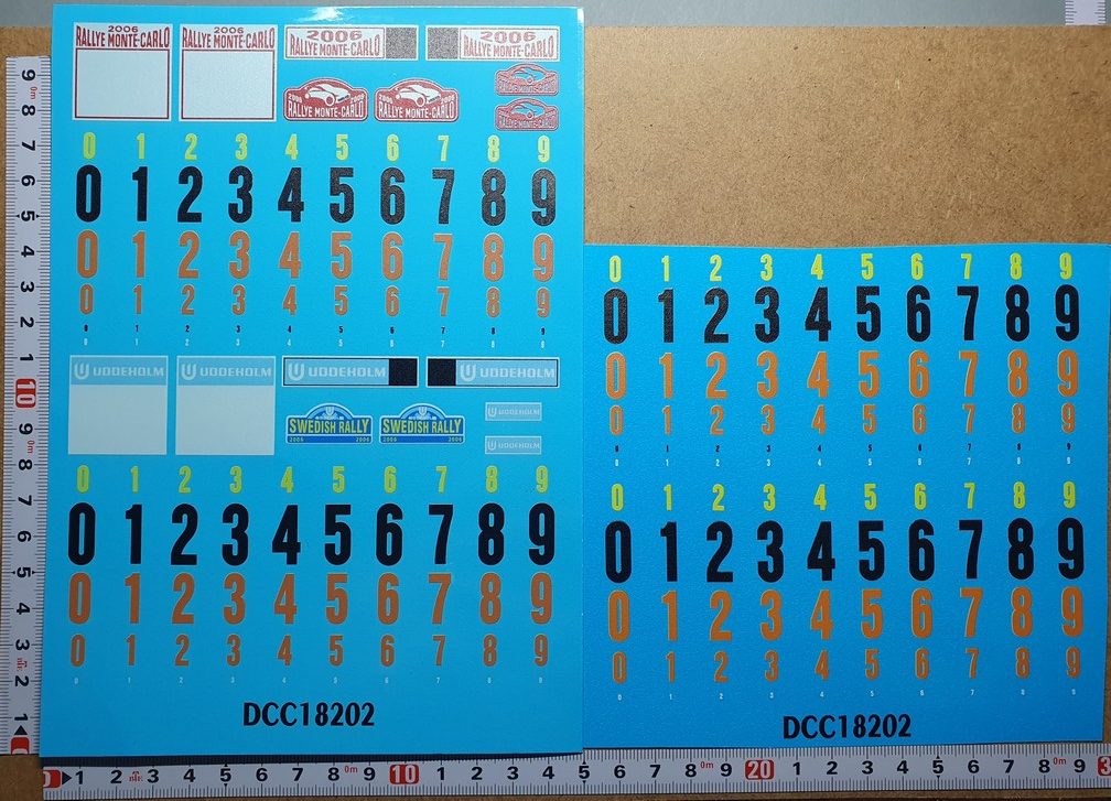 DECALS 1/18 PLAQUES WRC RALLYE MONTE CARLO / SUEDE 2006 - COLORADO 18202 UV
