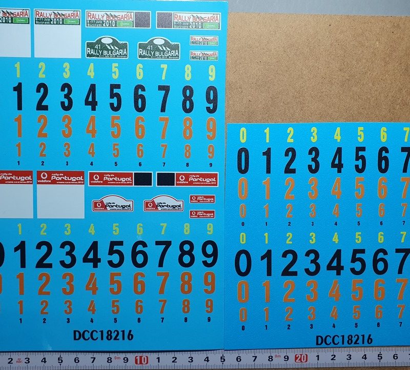 DECALS 1/18 PLAQUES RALLYE WRC BULGARIE / PORTUGAL 2010 - COLORADO 18216 UV
