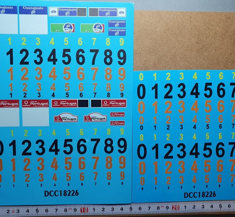 DECALS 1/18 PLAQUES RALLYE WRC 2012 MEXICO / PORTUGAL - COLORADO 18226 UV