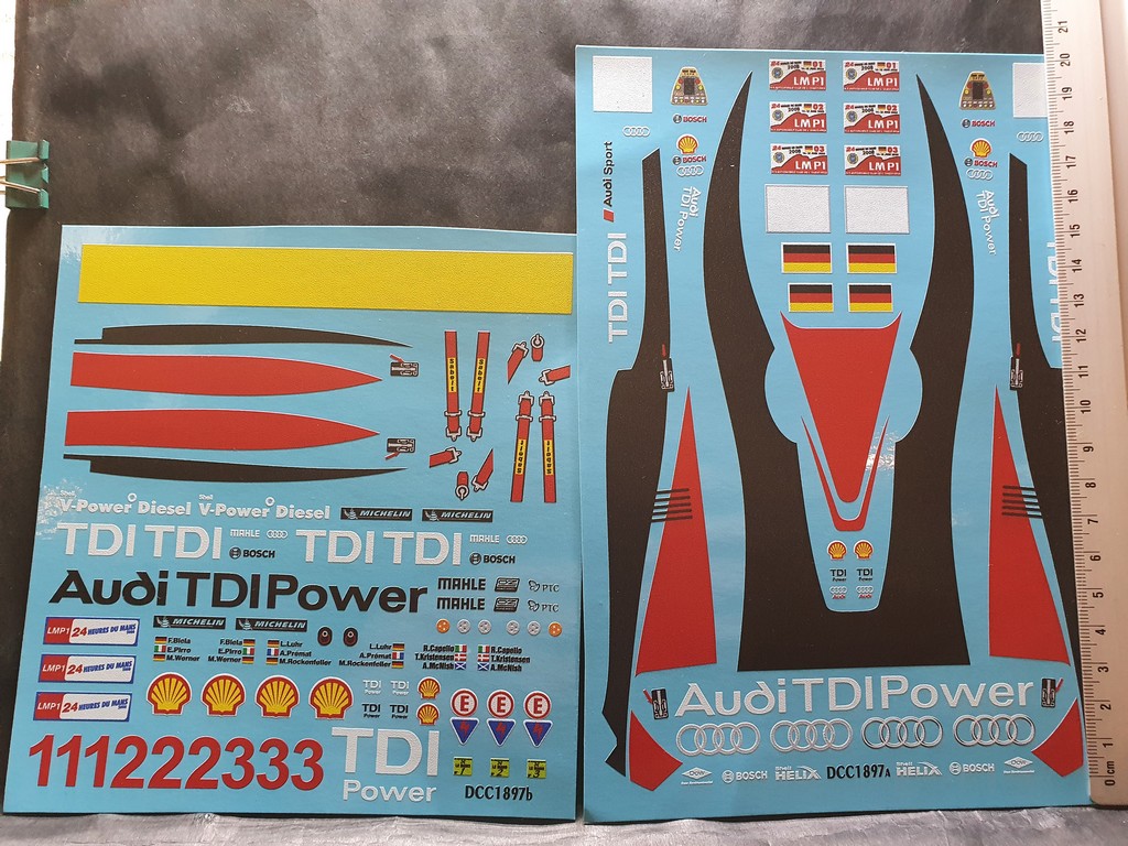 DECALS 1/18 AUDI R10 TDI AUDI SPORT LE MANS 2008 - COLORADO 1897 UV