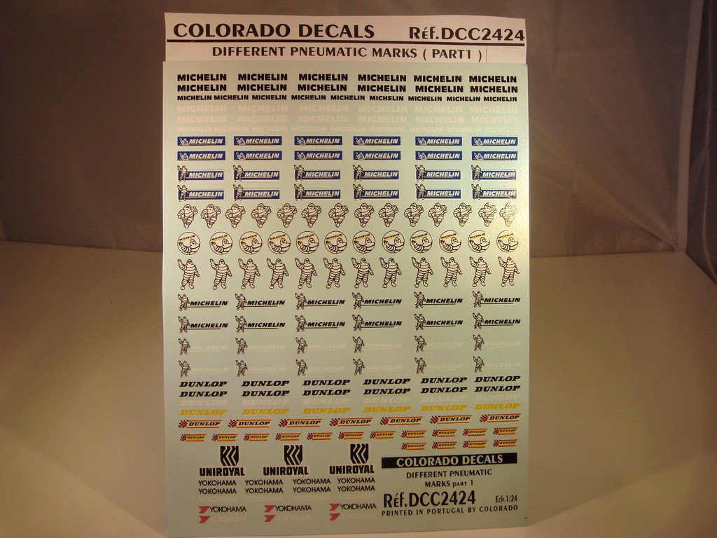 DECALS 1/24 DIFFÉRENTS LOGOS PNEUMATIQUES PART 1 - COLORADO 2424