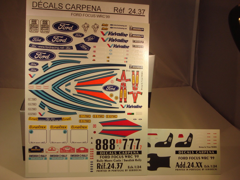 DECALS 1/24 FORD FOCUS WRC 1999 RALLYE MONTE-CARLO / SUEDE - COLORADO 2437
