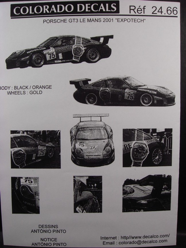 DECALS 1/24 PORSCHE 911 GT3 RS - #75 - "PERSPECTIVE RACING" - LE MANS 2001 - COLORADO 2466 – Image 2