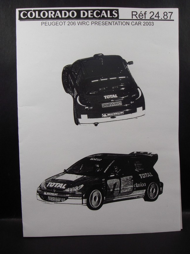 DECALS 1/24 DECORATION PEUGEOT 206 WRC 2003 PRESENTATION - COLORADO 2487 – Image 4