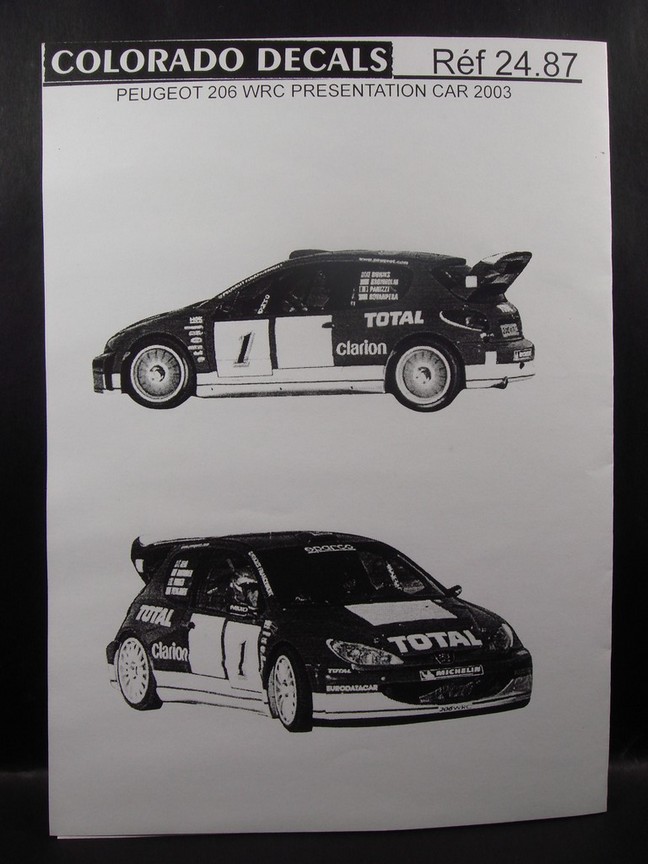 DECALS 1/24 DECORATION PEUGEOT 206 WRC 2003 PRESENTATION - COLORADO 2487 – Image 2