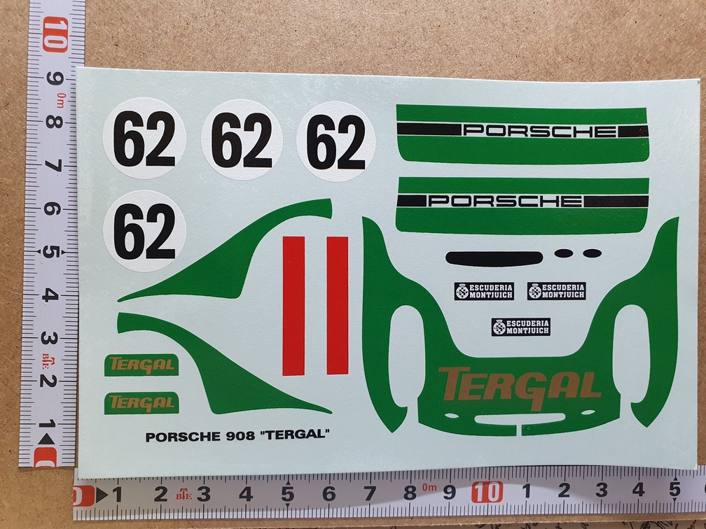 DECALS 1/24 PORSCHE 908 "TERGAL" - #62 - MONTJUICH 1970 - COLORADO DCC12414