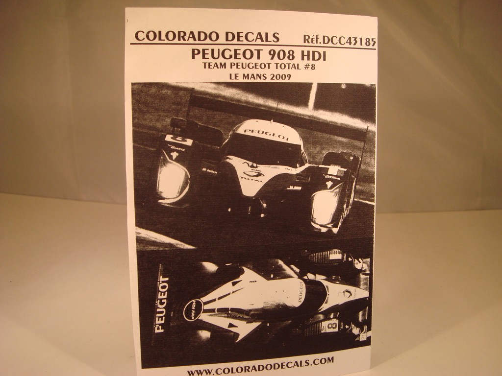 DECALS 1/43 PEUGEOT 908 HDI - #8 - LE MANS 2009 - COLORADO 43185 – Image 2