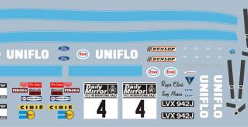 DECALS 1/43 FORD ESCORT MK1 – #4 – CLARK – RAC RALLY 1972 – COLORADO 43247