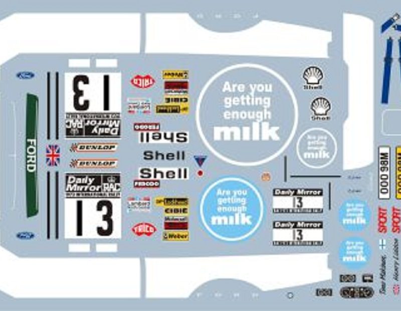 DECALS 1/43 FORD ESCORT MK1 – #13 – MAKINEN – RAC RALLY 1973 – COLORADO 43248