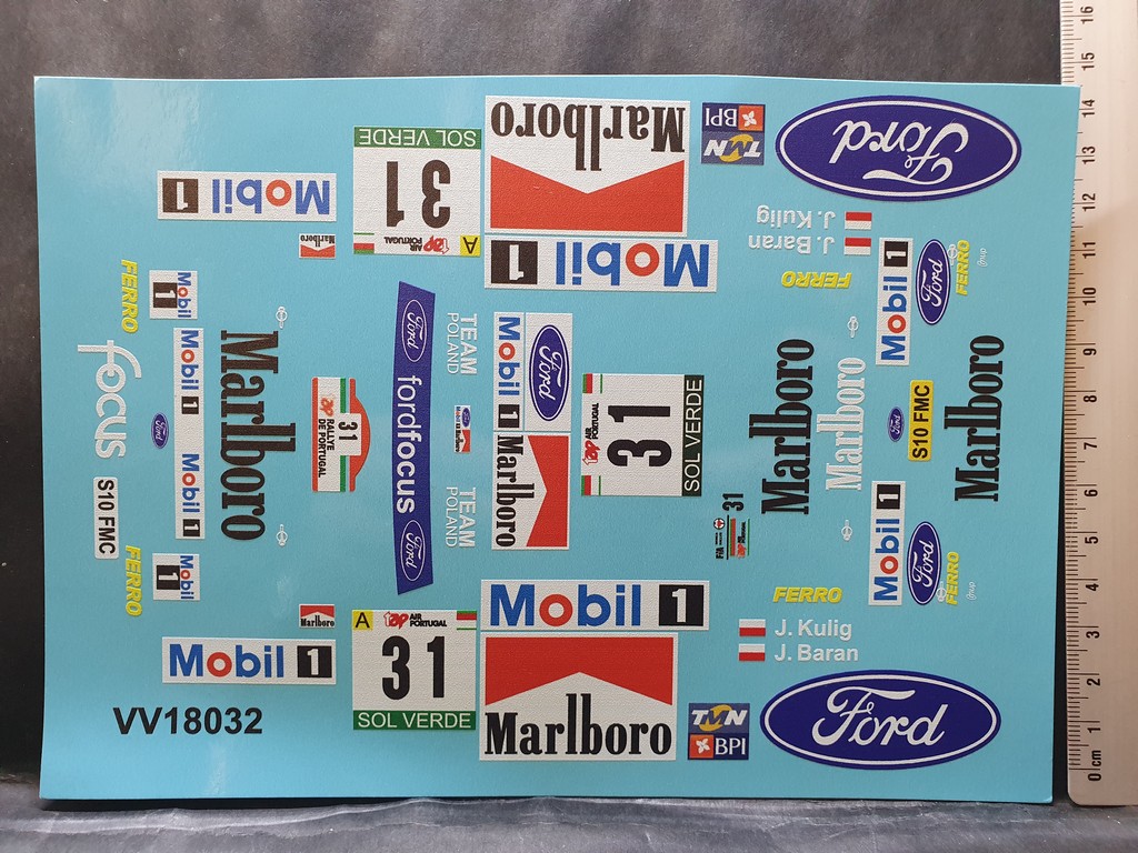 DECALS 1/18 FORD FOCUS WRC - #31 - KULIG - RALLYE PORTUGAL 2001 - COLORADO VV18032