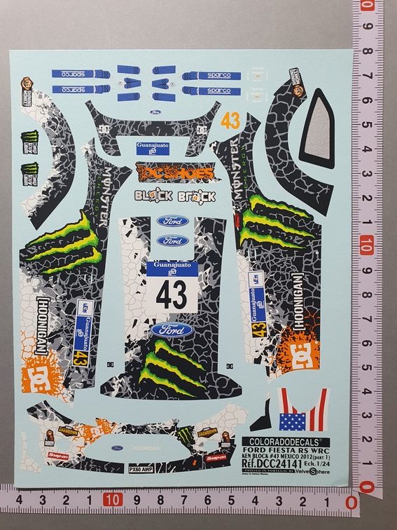 DECALS 1/24 FORD FIESTA WRC - #43 - KEN BLOCK - MEXICO 2012 - COLORADO 24141 – Image 2