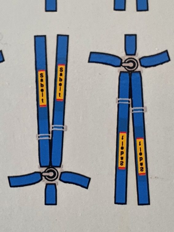 ANCIENS DECALS 1/43 HARNAIS DE SECURITE 5 POINTS SABELT BLEUS - CARPENA DCC1 – Image 2