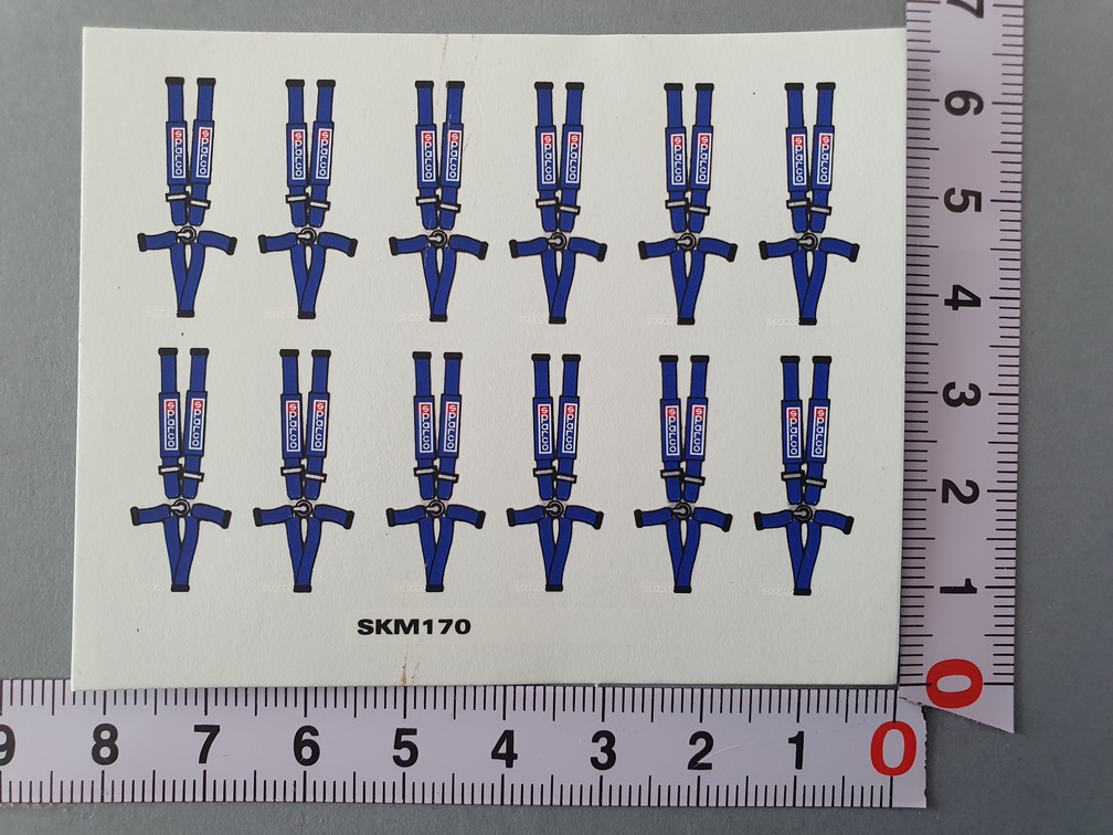 ANCIENS DECALS 1/43  HARNAIS DE SECURITE 5 POINTS BLEUS - CARPENA DCC3
