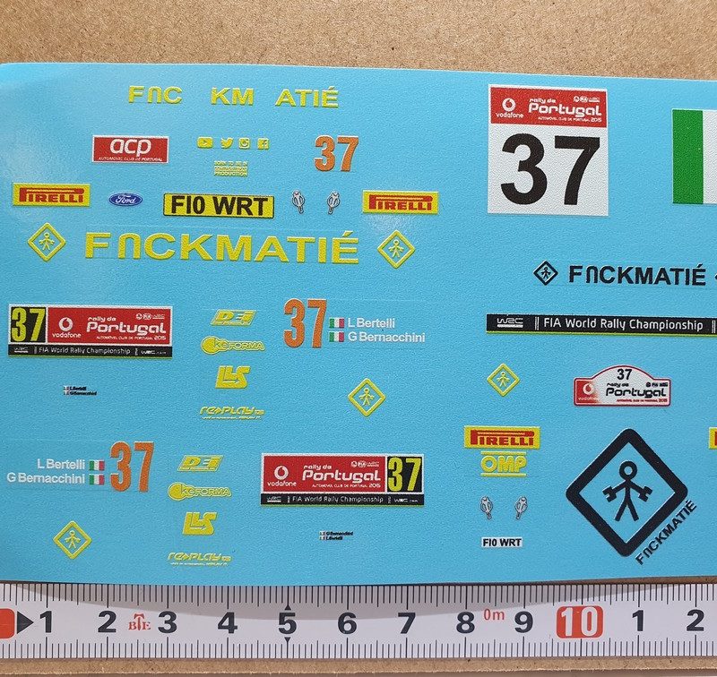 DECALS 1/24 FORD FIESTA R5 WRC - #37 - BERTELLI - RALLYE PORTUGAL 2015 - VV24076