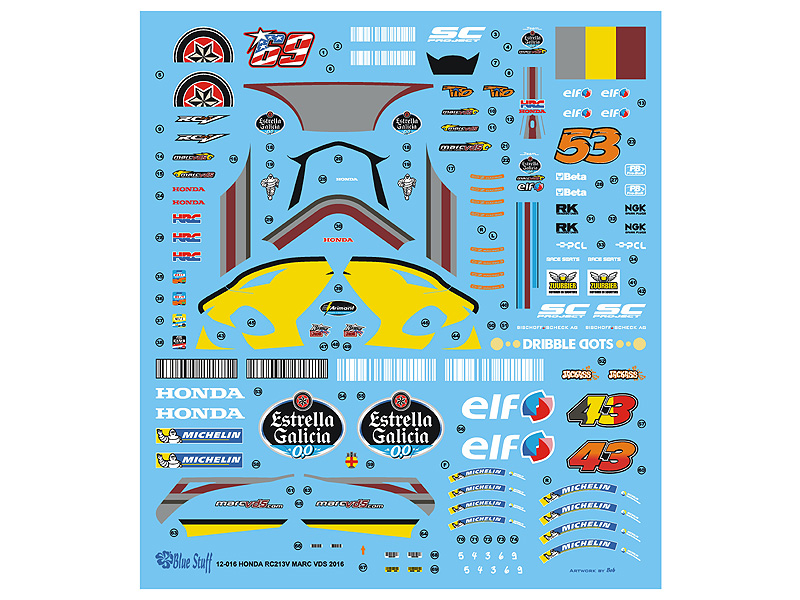 DECALS 1/12 HONDA RC213V - TEAM MARC VDS 2016 - BS12-016 – Image 2