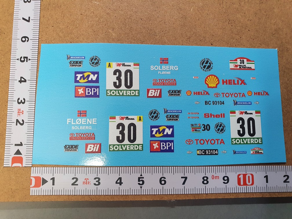 DECALS 1/32 TOYOTA COROLLA WRC - #30- SOLBERG - PORTUGAL 2001 - COLORADO VV32096