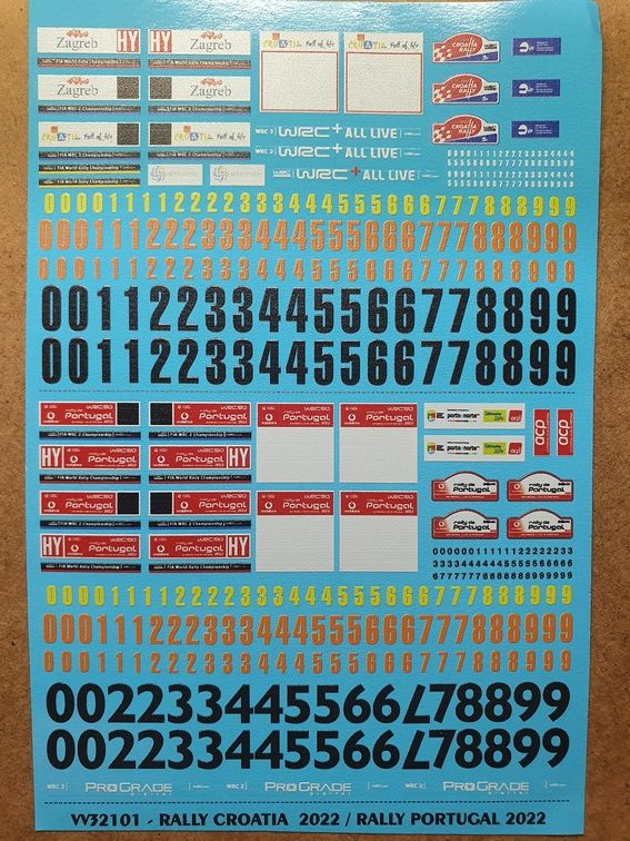 DECALS 1/32 PLAQUES RALLYE DE CROATIE / PORTUGAL 2022 - COLORADO VV32101 UV